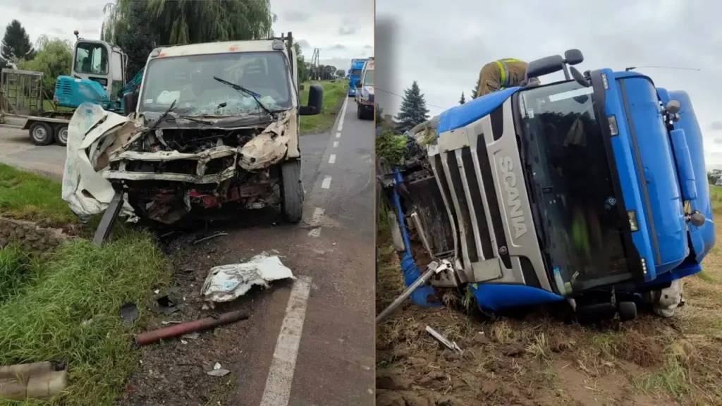 Centymetry od tragedii na DK15 – kierowca nie miał prawa jazdy