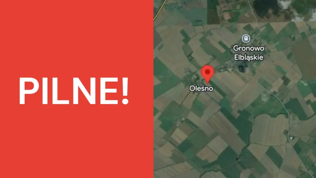 PILNE! Jeden z rosyjskich dronów znaleziony w Oleśnie (warmińsko- mazurskie)