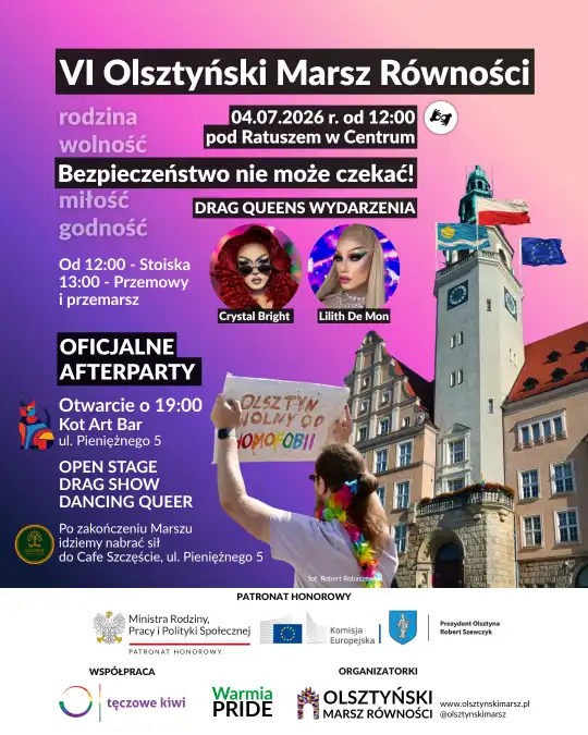 VI Olsztyński Marsz Równości już 4 lipca. Znamy szczegóły i program wydarzenia