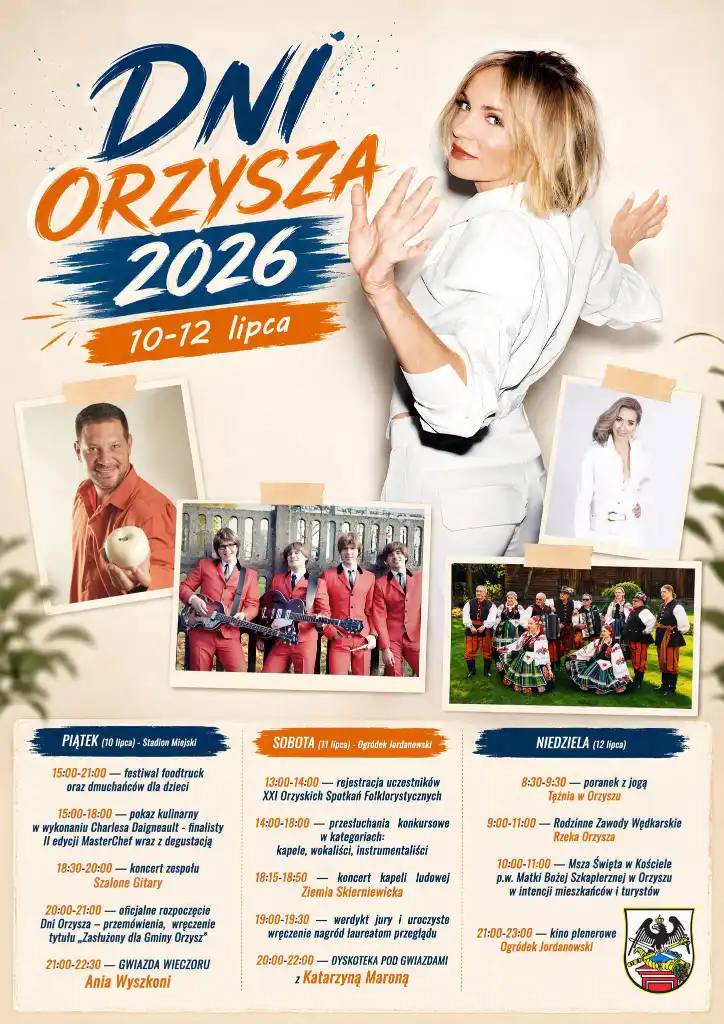 Dni Orzysza 2026 już w ten weekend. W programie Ania Wyszkoni, kulinarny show i kino pod gwiazdami
