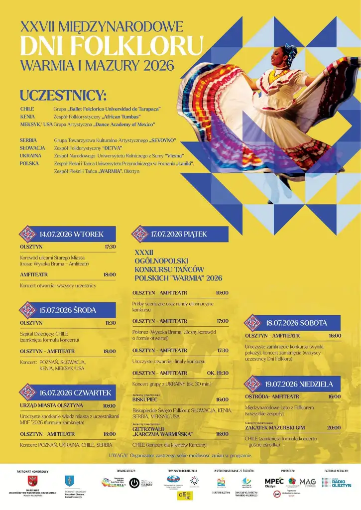 Świat zawita na Warmię i Mazury! Nadchodzą XXVII Międzynarodowe Dni Folkloru