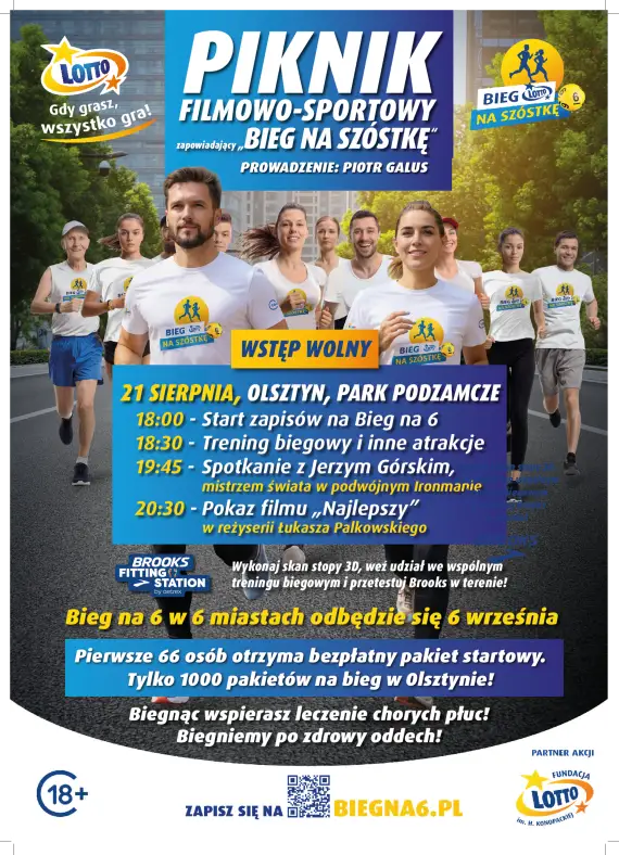 Sport, film i Jerzy Górski w Parku Podzamcze. Zapowiedź „Biegu LOTTO na Szóstkę”