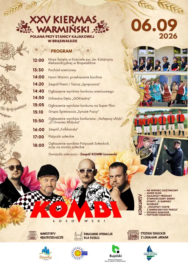 Kombi Łosowski zagra w Brąswałdzie! Przed nami jubileuszowy XXV Kiermas Warmiński
