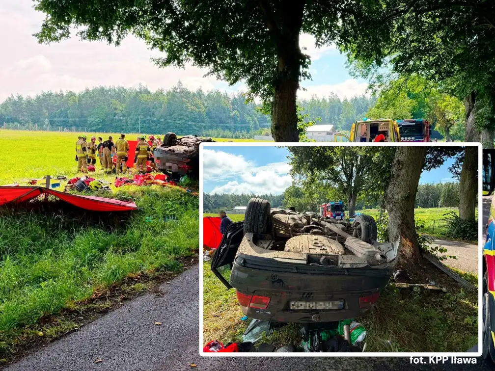 Poważne zdarzenie drogowe w gminie Susz. Dwie osoby poszkodowane